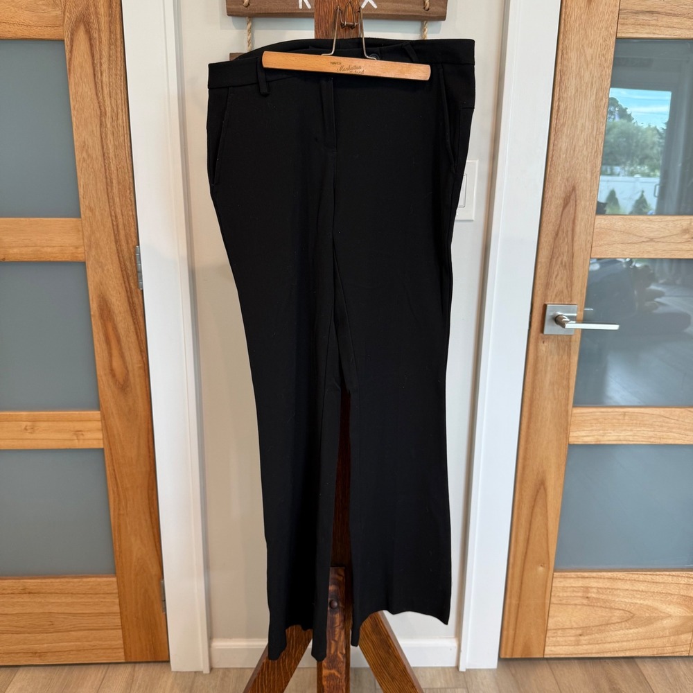 INC International Concepts Black Flare Career Pants Women's 8 Stretch Work EUC